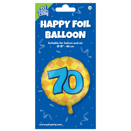 Helium Ballon 70 Jaar Gekleurd Leeg 46cm van Paper Dreams koop je bij Partywinkel