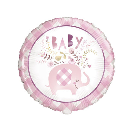 Helium Ballon Baby Olifant Roze 45cm leeg van Unique koop je bij Partywinkel