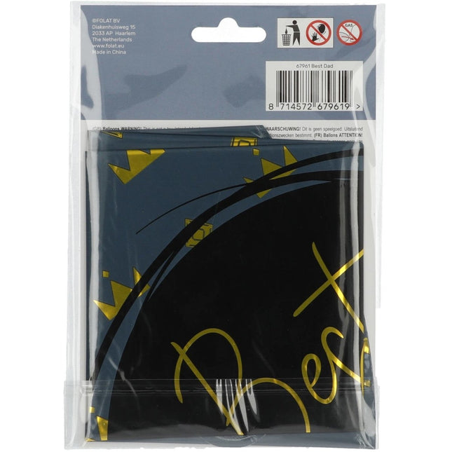 Helium Ballon Best Dad Blauw Leeg 45cm van Folat koop je bij Partywinkel