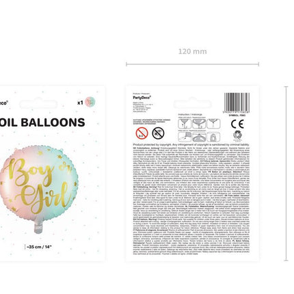 Helium Ballon Boy Or Girl Leeg 35cm van Partydeco koop je bij Partywinkel