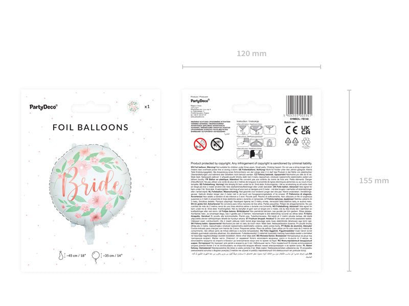 Helium Ballon Bride Bloemen Leeg 45cm van Partydeco koop je bij Partywinkel