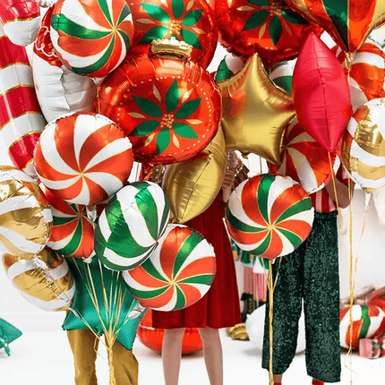 Helium Ballon Candy Goud Wit Leeg 35cm van Partydeco koop je bij Partywinkel