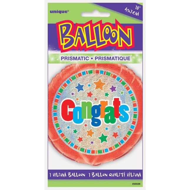 Helium Ballon Congrats 45cm leeg van Unique koop je bij Partywinkel
