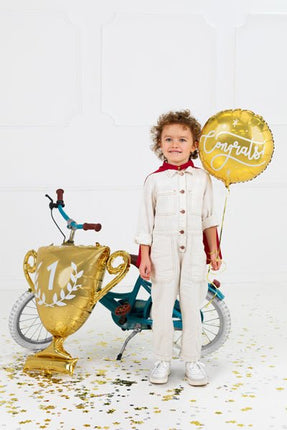 Helium Ballon Congrats Goud Leeg 35cm van Partydeco koop je bij Partywinkel