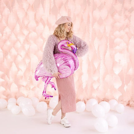 Helium Ballon Flamingo Leeg 95cm van Partydeco koop je bij Partywinkel