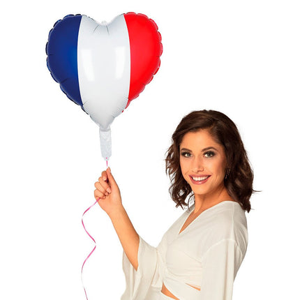 Helium Ballon Frankrijk Hart 45cm van Boland koop je bij Partywinkel