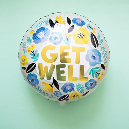 Helium Ballon Get Well Bloemen Leeg 45cm van Folat koop je bij Partywinkel