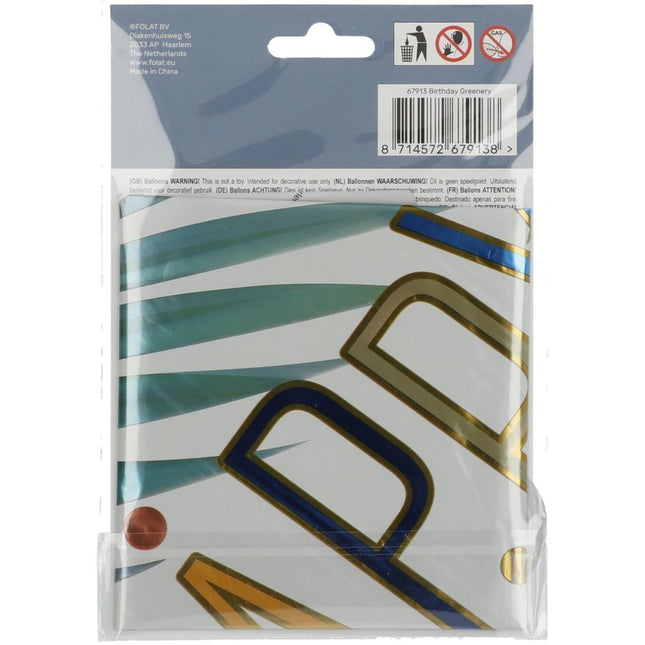 Helium Ballon Happy B - Day Bladeren Leeg 45cm van Folat koop je bij Partywinkel
