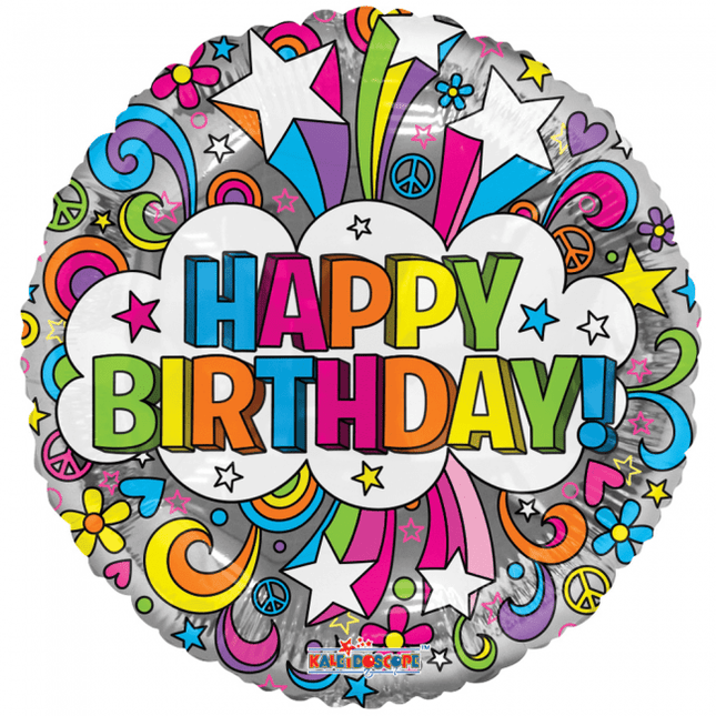 Helium Ballon Happy Birthday Groovie 45cm leeg van WeFiesta koop je bij Partywinkel