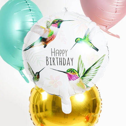 Helium Ballon Happy Birthday Vogel Leeg 45cm van Folat koop je bij Partywinkel
