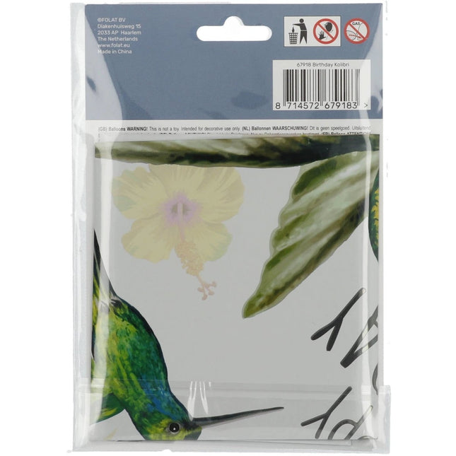 Helium Ballon Happy Birthday Vogel Leeg 45cm van Folat koop je bij Partywinkel