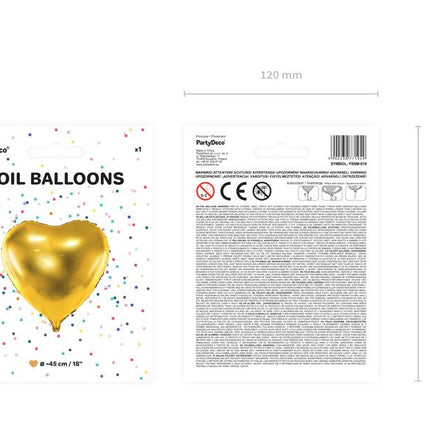 Helium Ballon Hart Goud Leeg 45cm van Partydeco koop je bij Partywinkel