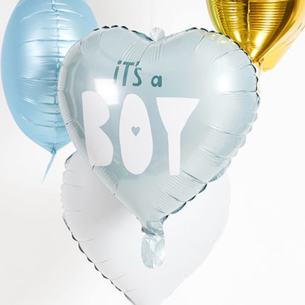 Helium Ballon Hart It'S A Boy Blauw Leeg 45cm van Folat koop je bij Partywinkel