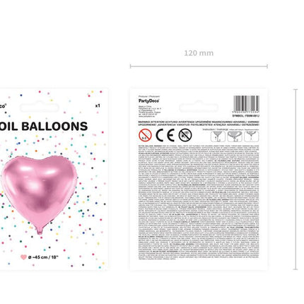 Helium Ballon Hart Lichtroze Leeg 45cm van Partydeco koop je bij Partywinkel