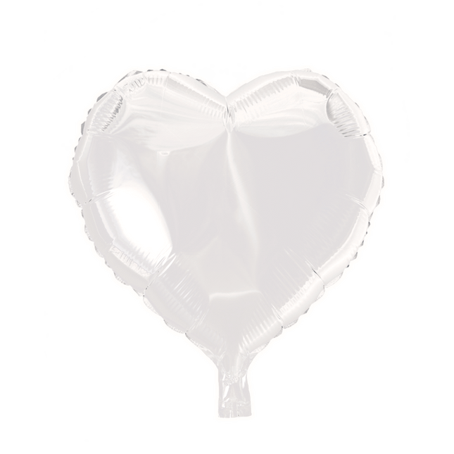 Helium Ballon Hart Wit 45cm leeg van WeFiesta koop je bij Partywinkel