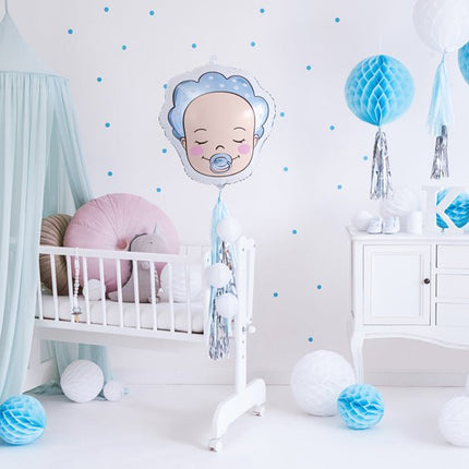 Helium Ballon Hoofd Baby Jongen Leeg 45cm van Partydeco koop je bij Partywinkel