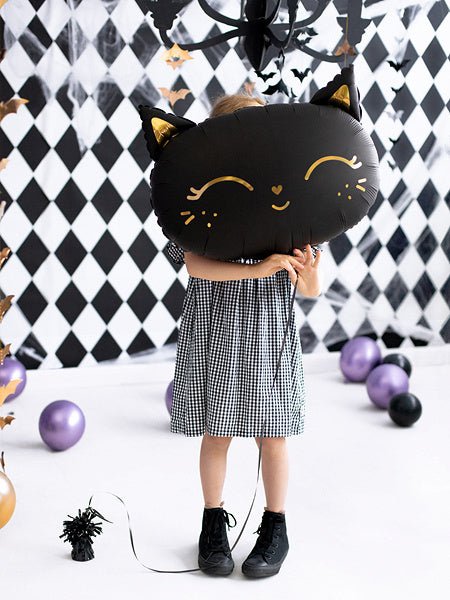 Helium Ballon Kat Zwart Leeg 48cm van Partydeco koop je bij Partywinkel