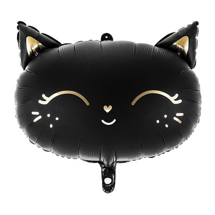 Helium Ballon Kat Zwart Leeg 48cm van Partydeco koop je bij Partywinkel