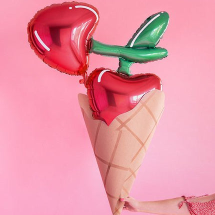 Helium Ballon Kersen Leeg 88cm van Partydeco koop je bij Partywinkel