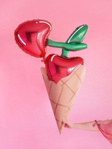 Helium Ballon Kersen Leeg 88cm van Partydeco koop je bij Partywinkel