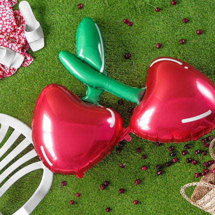 Helium Ballon Kersen Leeg 88cm van Partydeco koop je bij Partywinkel