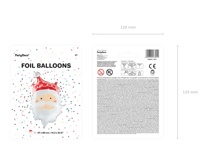 Helium Ballon Kerstman Leeg 70cm van Partydeco koop je bij Partywinkel