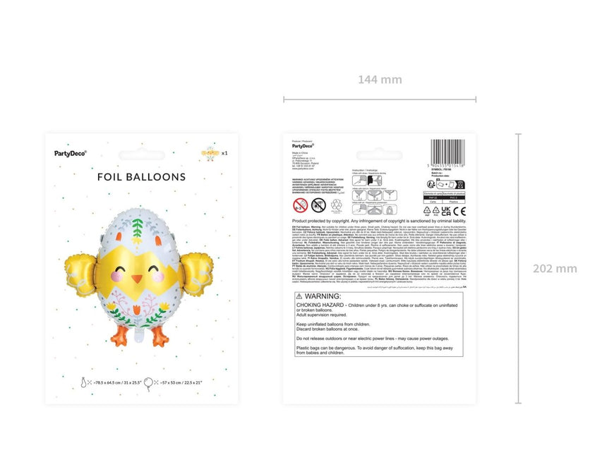 Helium Ballon Kip Leeg 57cm van Partydeco koop je bij Partywinkel