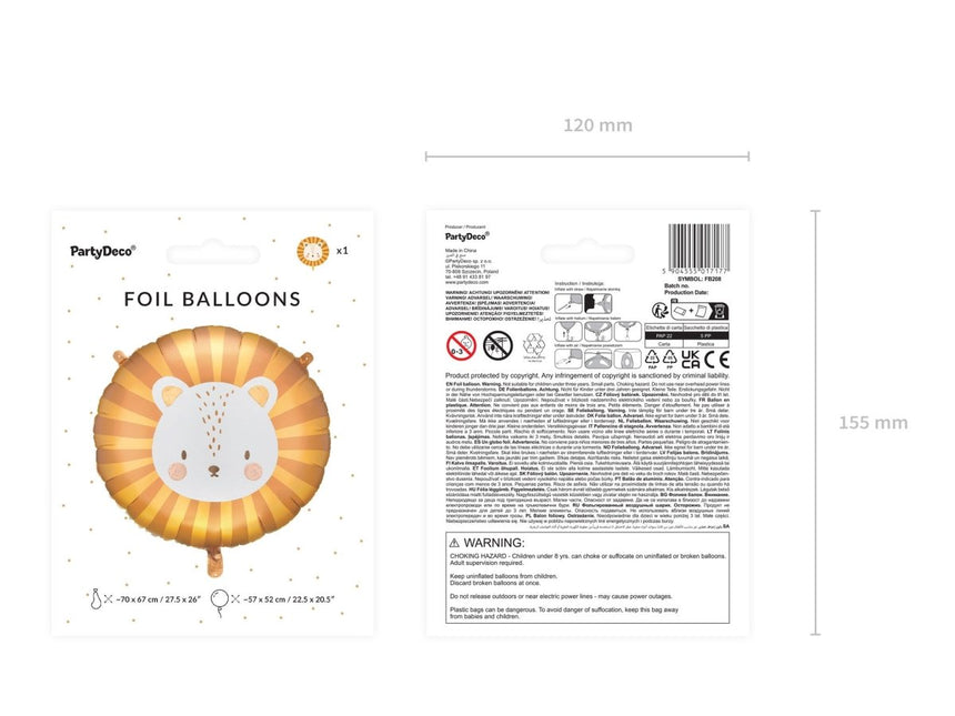 Helium Ballon Leeuw Leeg 57cm van Partydeco koop je bij Partywinkel