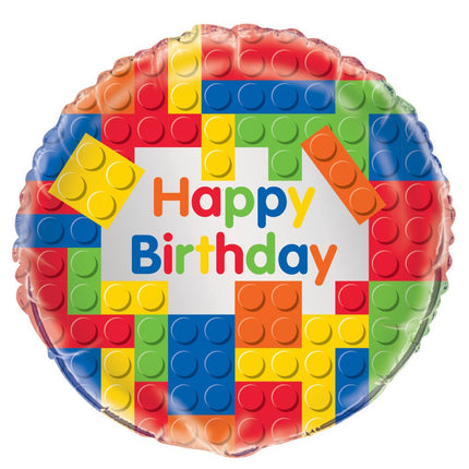 Helium Ballon Lego Happy Birthday 45cm leeg van Unique koop je bij Partywinkel