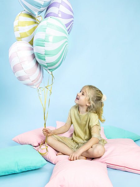 Helium Ballon Lichtblauw Swirl 45cm leeg van Partydeco koop je bij Partywinkel