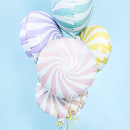 Helium Ballon Lichtroze Swirl 45cm leeg van Partydeco koop je bij Partywinkel