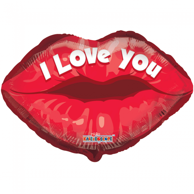 Helium Ballon Lippen I Love You 45cm leeg van WeFiesta koop je bij Partywinkel