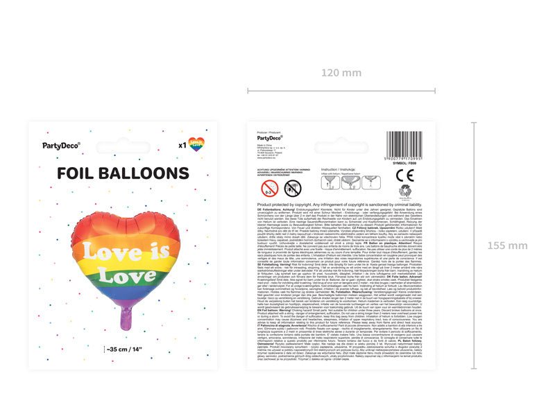 Helium Ballon Love Is Love Leeg 35cm van Partydeco koop je bij Partywinkel