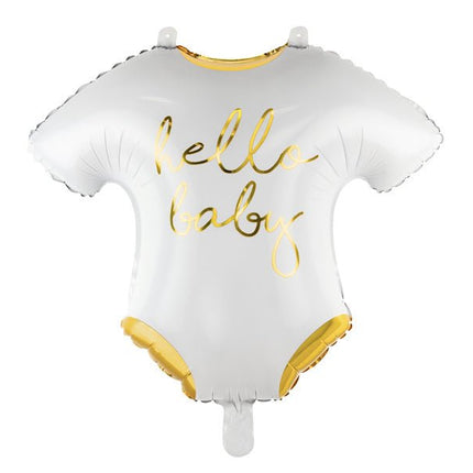 Helium Ballon Romper Hello Baby Leeg 45cm van Partydeco koop je bij Partywinkel