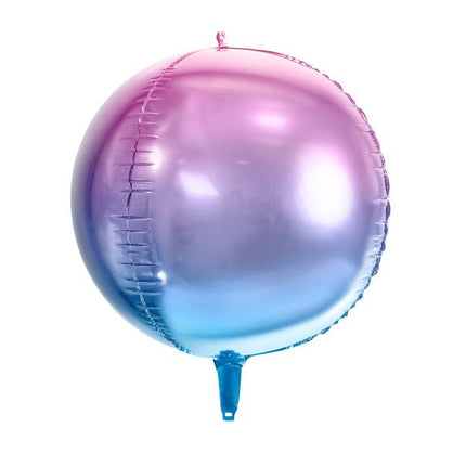 Helium Ballon Rond Violet Blauw Leeg 35cm van Partydeco koop je bij Partywinkel
