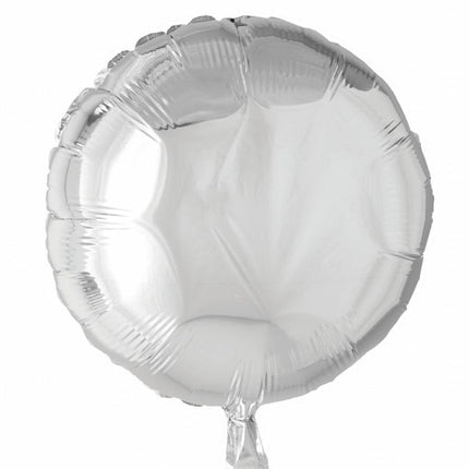 Helium Ballon Rond Zilver 46cm leeg van WeFiesta koop je bij Partywinkel