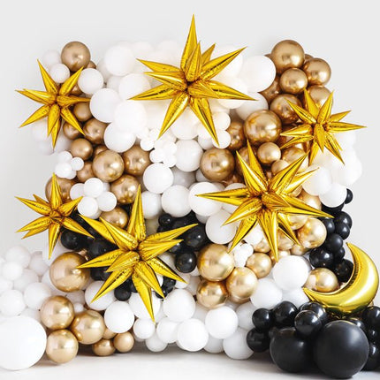 Helium Ballon Ster 3D Goud Leeg 70cm van Partydeco koop je bij Partywinkel