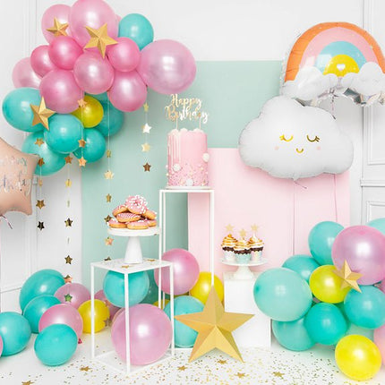 Helium Ballon Ster Happy Birthday Lichtroze Leeg 40cm van Partydeco koop je bij Partywinkel