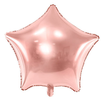 Helium Ballon Ster Rose Goud Glansend Leeg 48cm van Partydeco koop je bij Partywinkel