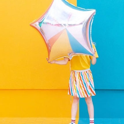 Helium Ballon Ster Zilver Leeg 70cm van Partydeco koop je bij Partywinkel