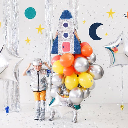 Helium Ballon Ster Zilver Leeg 70cm van Partydeco koop je bij Partywinkel