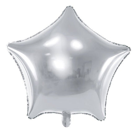 Helium Ballon Ster Zilver Leeg 70cm van Partydeco koop je bij Partywinkel