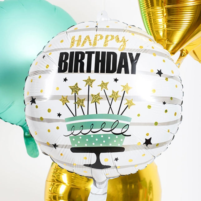 Helium Ballon Verjaardagstaart Sterren Leeg 45cm van Folat koop je bij Partywinkel
