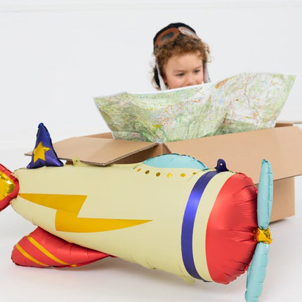Helium Ballon Vliegtuig Leeg 91cm van Partydeco koop je bij Partywinkel