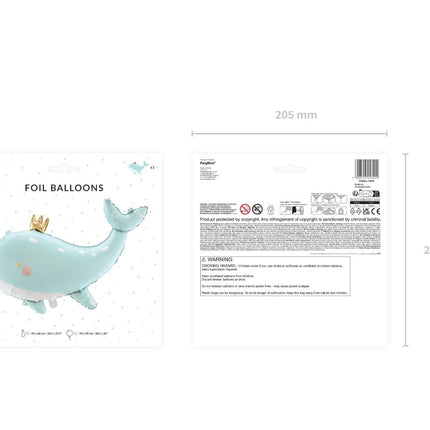 Helium Ballon Walvis Leeg 78cm van Partydeco koop je bij Partywinkel