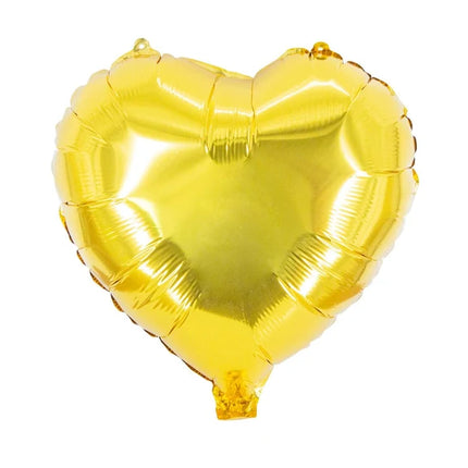 Hjerteformet heliumballon, guld, skinnende, tom, 45 cm