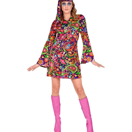 Hippie 60S Jurk Dames Bloemen van Widmann koop je bij Partywinkel