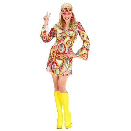 Hippie 60S Jurk Gekleurd Dames van Widmann koop je bij Partywinkel