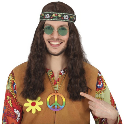 Hippie 60S Ketting Gekleurd van Fiestas Guirca koop je bij Partywinkel