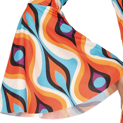 Hippie 60S Kostuum Blauw Oranje Dames van Fiestas Guirca koop je bij Partywinkel